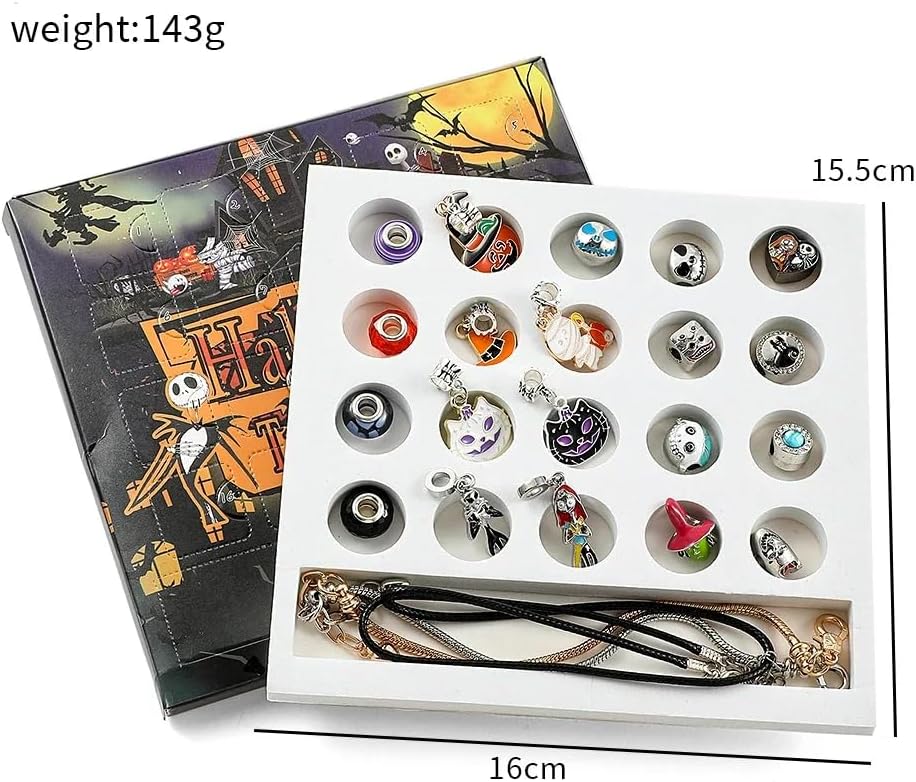 Halloween Bracelet Advent Calendar 2026 with 21 Treasures Charms